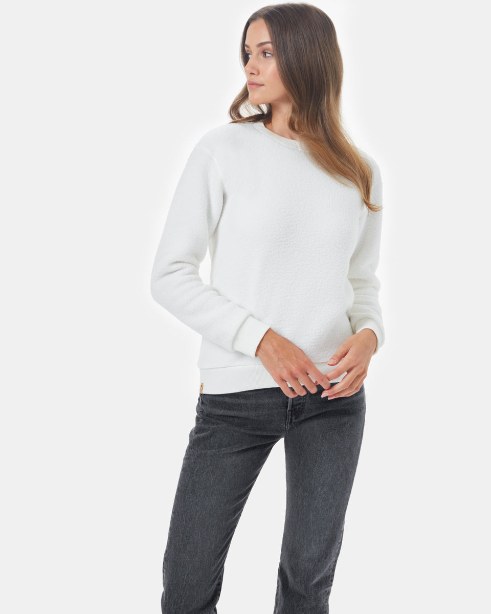 White Women's Sherpa Sweatshirt