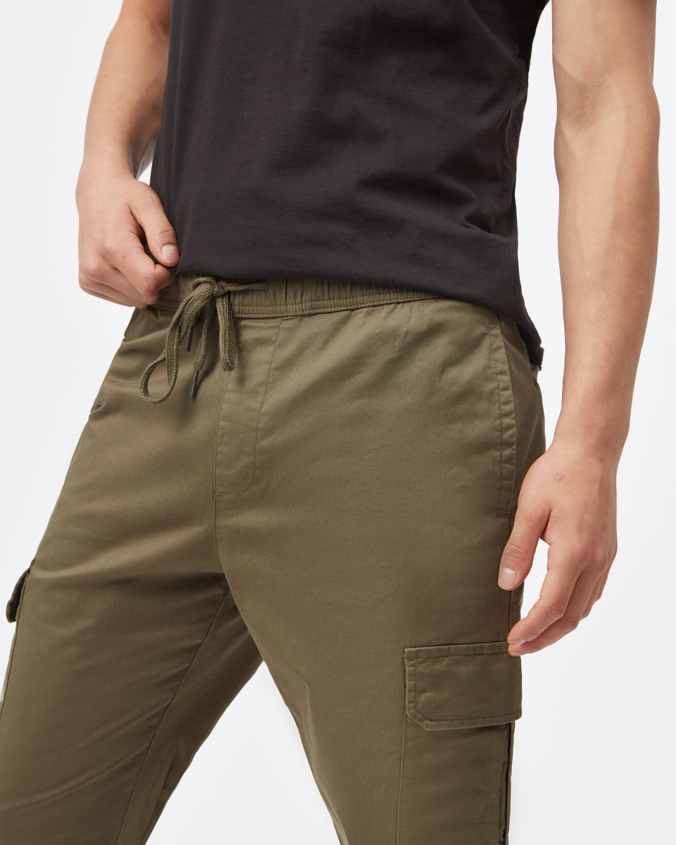 Mens_twill_cargo_joggers_green